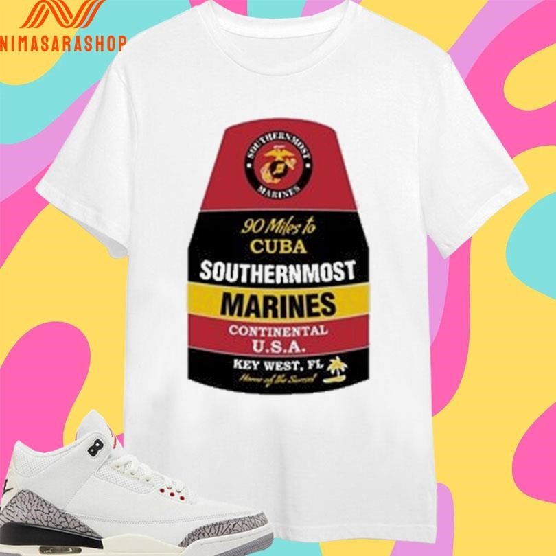 90 Miles To Cuba Southernmost Marines Continental Usa - Adult & Kids T-Shirts, Sweatshirts & Hoodies apparel design preview 1