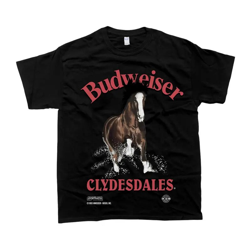 90s Budweiser Horse Florida Vintage Classic Cotton - Adult & Kids T-Shirts, Sweatshirts & Hoodies apparel design preview 1