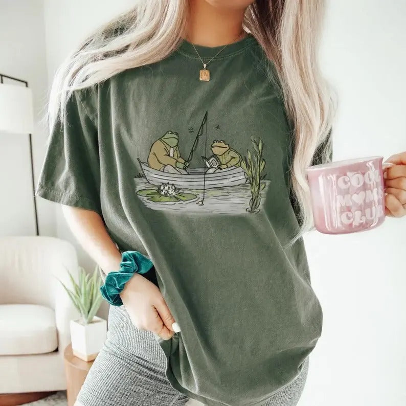 90s Frog Retro Vintage Cute Toad Nature Book Lovers - Adult & Kids T-Shirts, Sweatshirts & Hoodies apparel design preview 1
