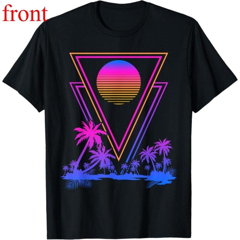 90s Vaporwave Palm Trees Retro 80s Art Casual - Adult & Kids T-Shirts, Sweatshirts & Hoodies apparel design preview 1