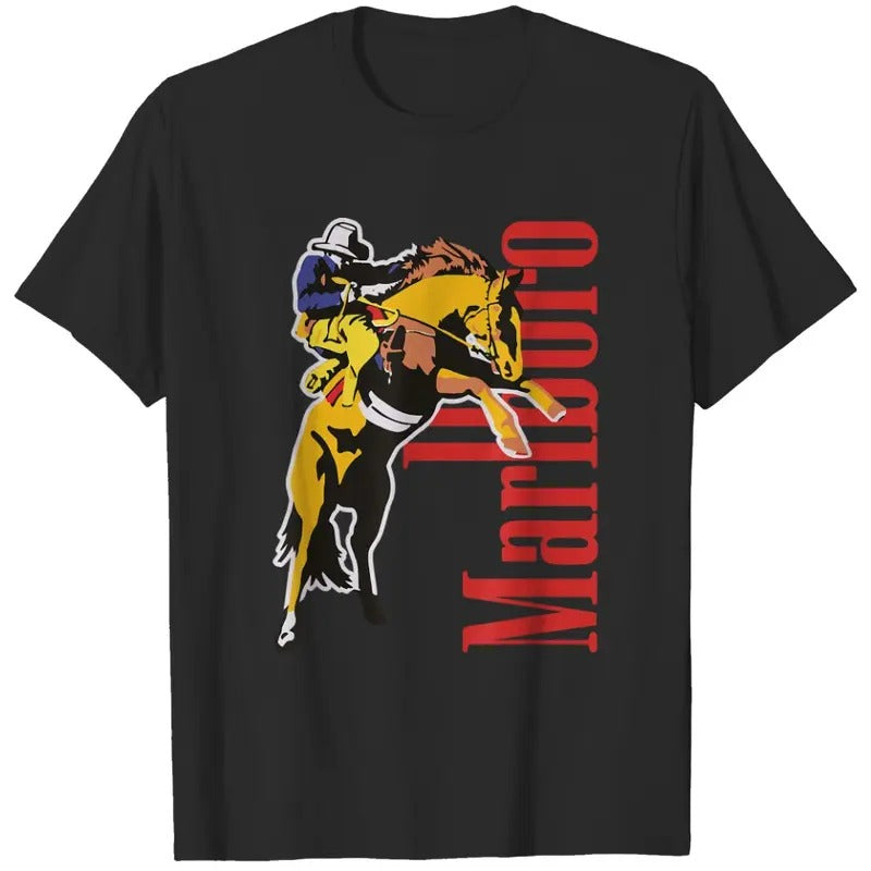 90s Vintage Marlboro Cowboy Wild West Country Music - Adult & Kids T-Shirts, Sweatshirts & Hoodies apparel design preview 1