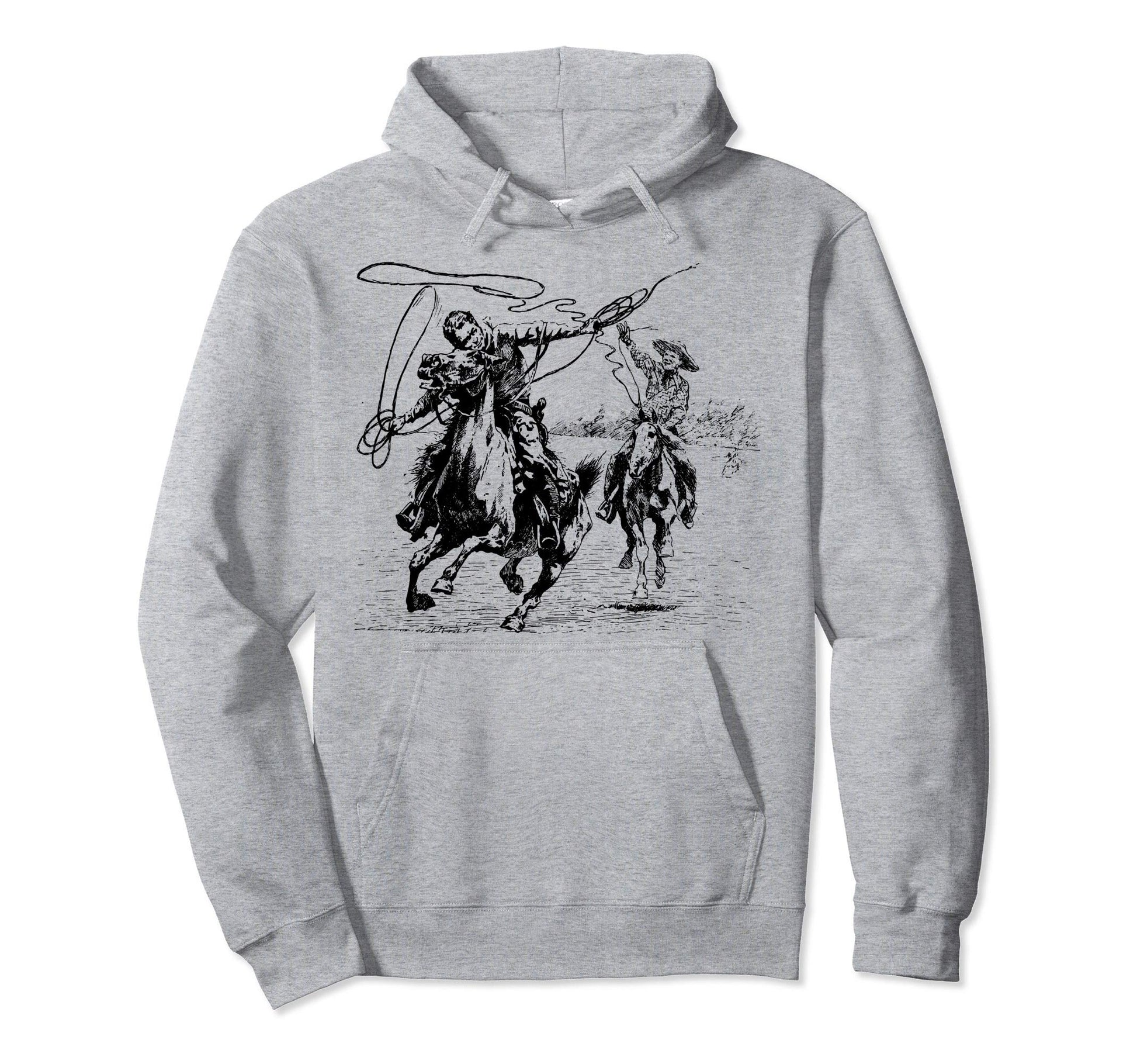 Cowboy Western Cowgirl Rodeo Horse Hoodie - Novelty Apparel for Adults - T-Shirt, Sweatshirt, Hoodie