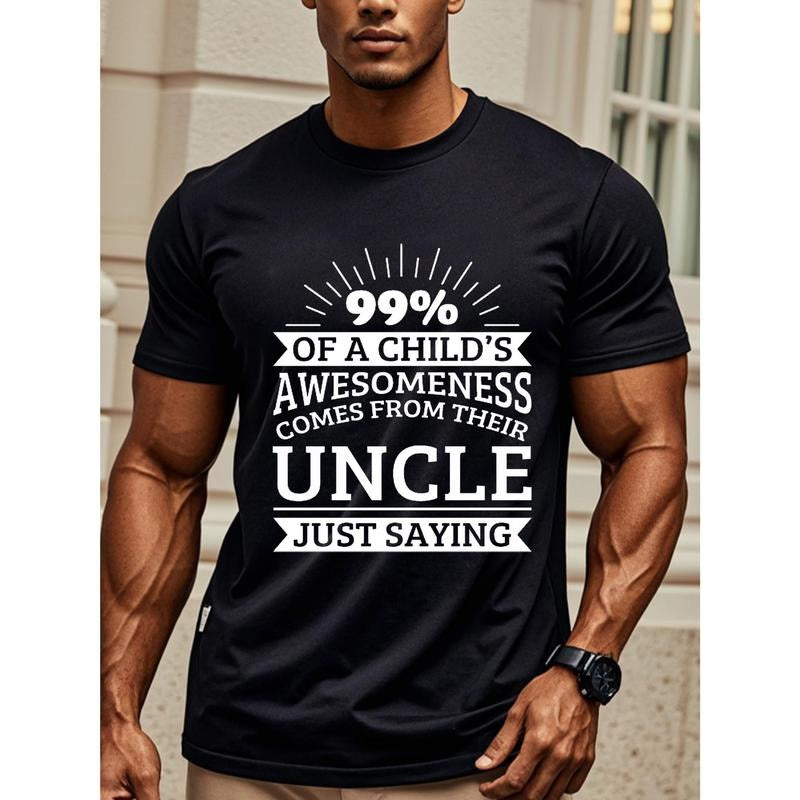 99 Percent Child'S Awesomeness Comes Their Uncle Gym - Adult & Kids T-Shirts, Sweatshirts & Hoodies apparel design preview 1