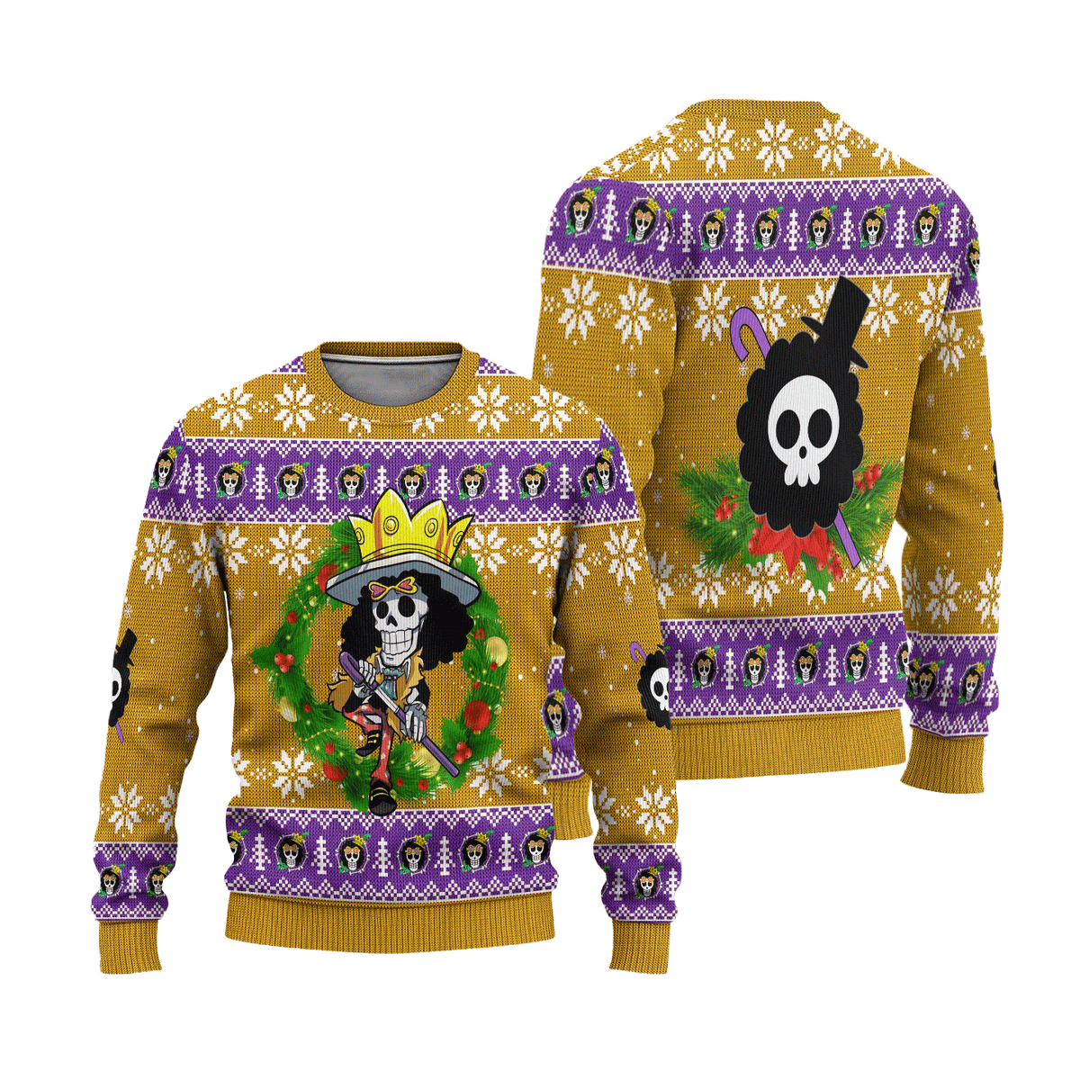 Brook One Piece Anime 3D Ugly Christmas Sweater - Holiday Gift product image 3