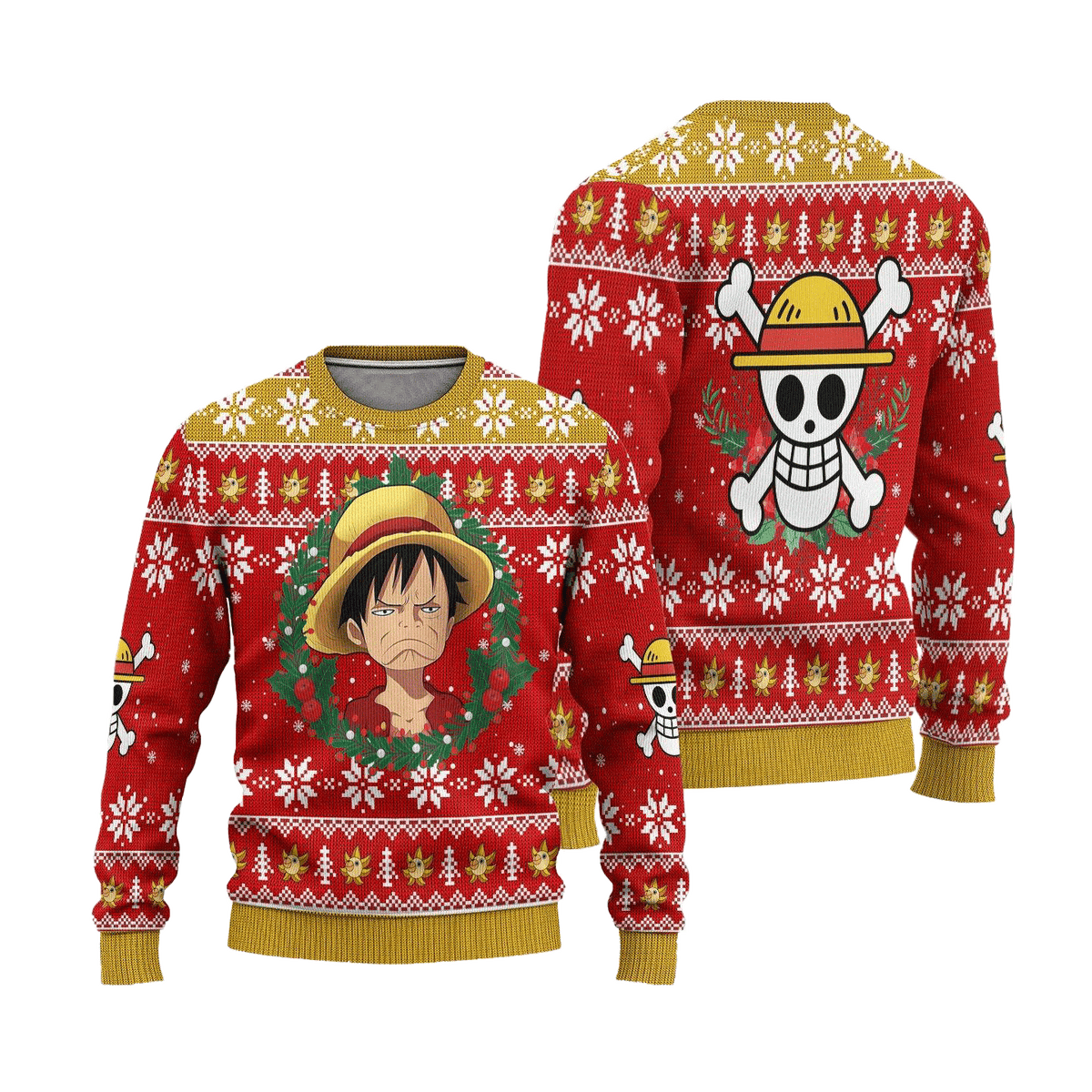 Luffy One Piece Anime 3D Ugly Christmas Sweater - Holiday Gift product image 3