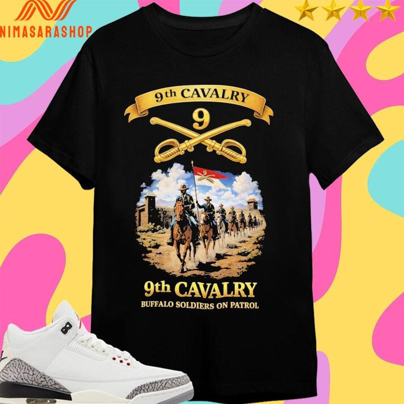 9th Cavalry Buffalo Soldiers On Patrol - Adult & Kids T-Shirts, Sweatshirts & Hoodies apparel design preview 1