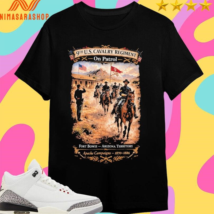 9th Cavalry Regiment On Patrol Fort Bowie Arizona - Adult & Kids T-Shirts, Sweatshirts & Hoodies apparel design preview 1