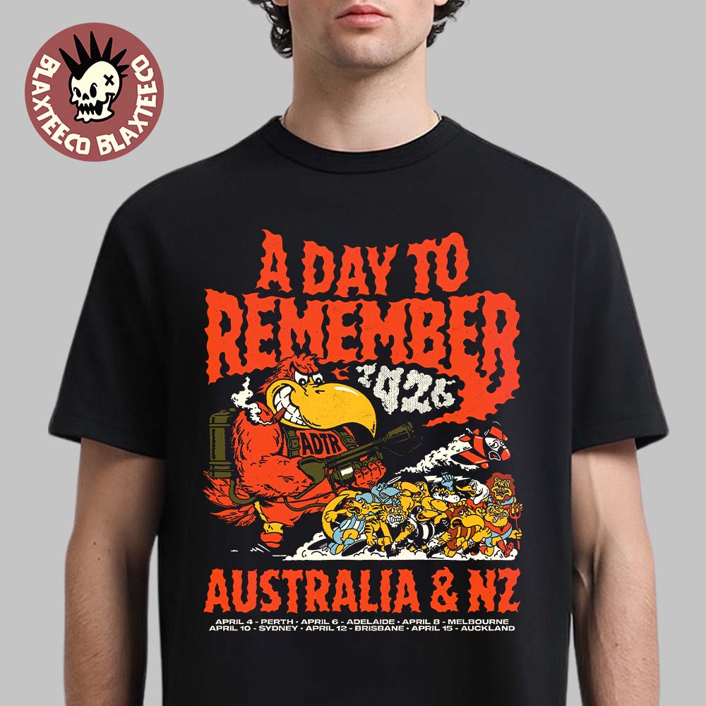 A Day To Remember 2026 Australia And New Zealand Tour - Adult & Kids T-Shirts, Sweatshirts & Hoodies apparel design preview 1
