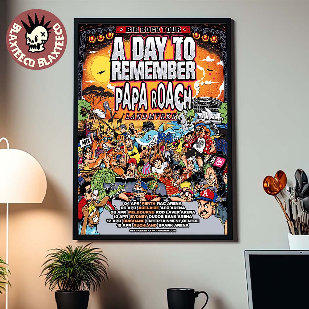 A Day To Remember X Papa Roach Landmvrks Big Rock - Adult & Kids T-Shirts, Sweatshirts & Hoodies apparel design preview 1