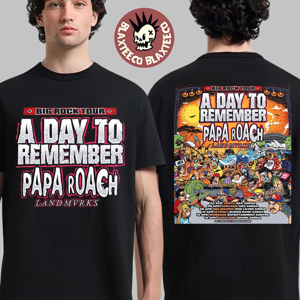 A Day To Remember X Papa Roach Landmvrks Big Rock - Adult & Kids T-Shirts, Sweatshirts & Hoodies apparel design preview 1