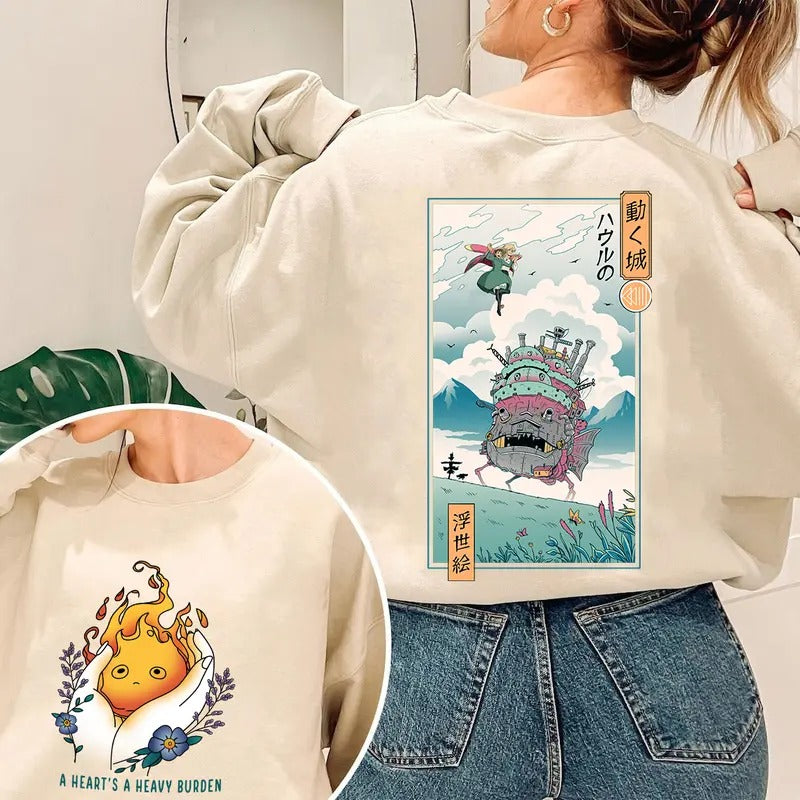 Heart'S Heavy Burden 2 Sided Howls Moving Castle - Adult & Kids T-Shirts, Sweatshirts & Hoodies apparel design preview 1