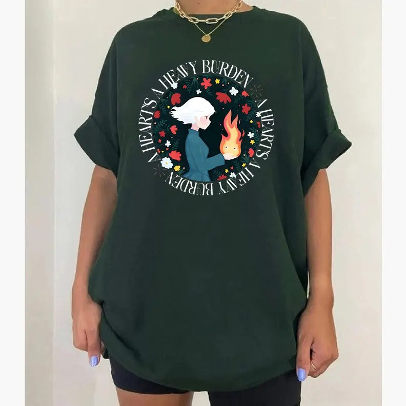 Heart'S Heavy Burden Howls Moving Castle Howl Sophie - Adult & Kids T-Shirts, Sweatshirts & Hoodies apparel design preview 1