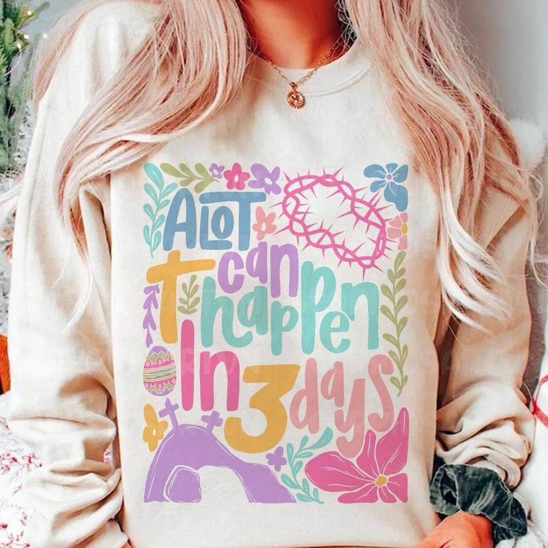 Lot Can Happen 3 Days Christian Easter Boho He Is - Adult & Kids T-Shirts, Sweatshirts & Hoodies apparel design preview 1