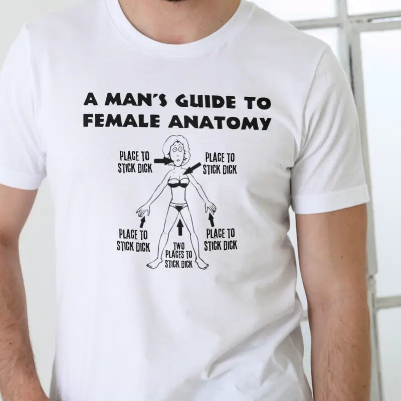MANS GUIDE FEMALE ANATOMY Cotton Menswear - Adult & Kids T-Shirts, Sweatshirts & Hoodies apparel design preview 1