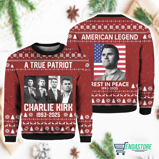 A True Patriot Charlie Kirk 1993 3D Ugly Christmas Sweater - Holiday Gift product image