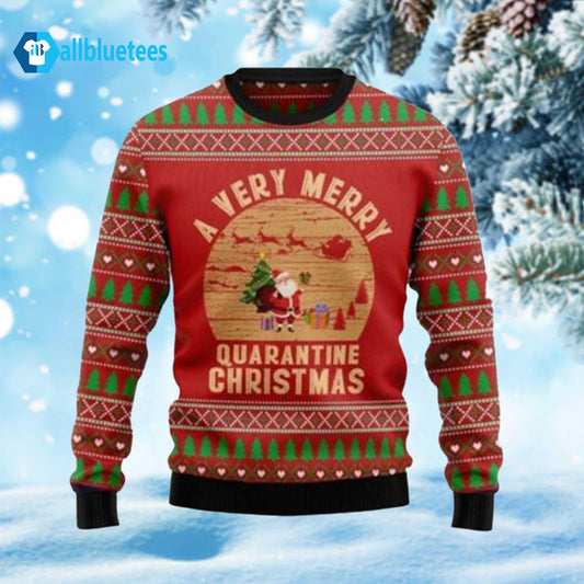 A Very Merry Quarantine Ugly Christmas Sweater - Holiday Gift product image