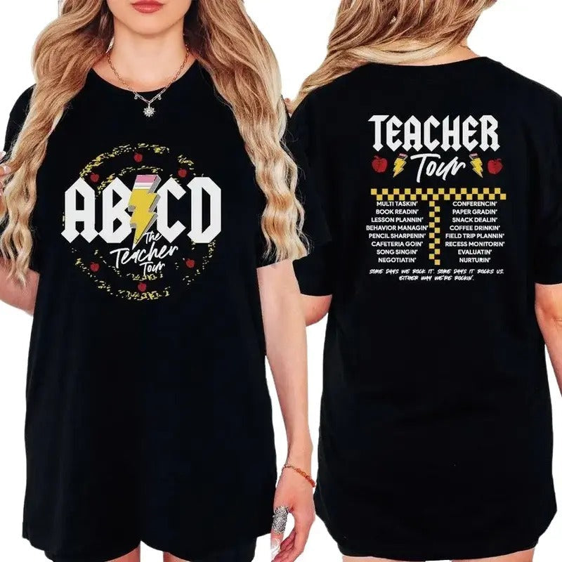 ABCD Teacher Back School End Year Kindergarten - Adult & Kids T-Shirts, Sweatshirts & Hoodies apparel design preview 1