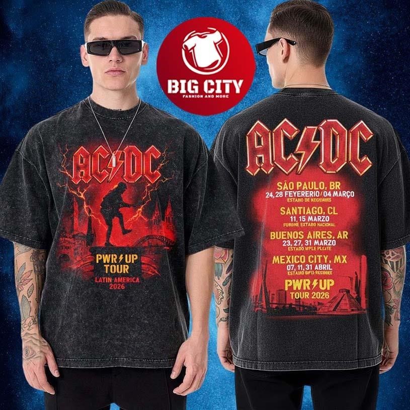 AC DC PWR Up Tour Latin America 2026 Schedule Two - Adult & Kids T-Shirts, Sweatshirts & Hoodies apparel design preview 1