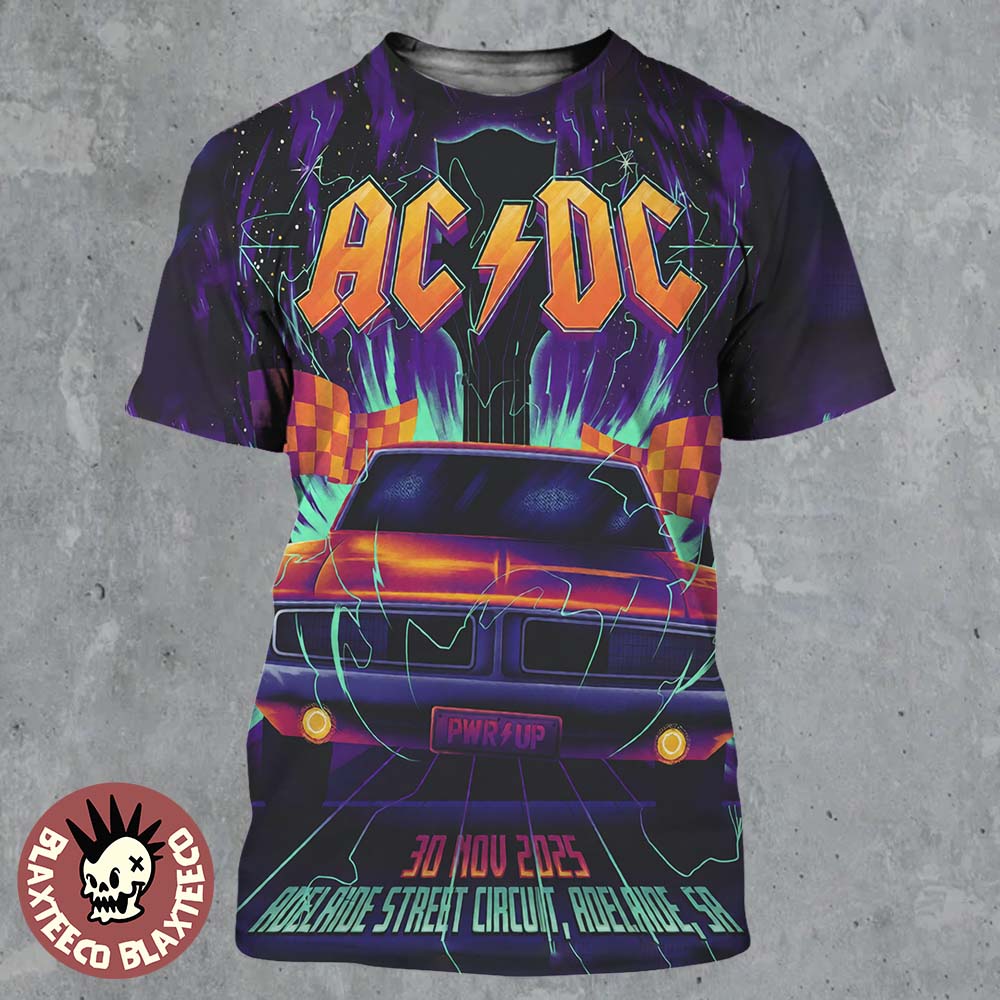 ACDC Adelaide PWR Up Tour Poster 2025 In South - Adult & Kids T-Shirts, Sweatshirts & Hoodies apparel design preview 1