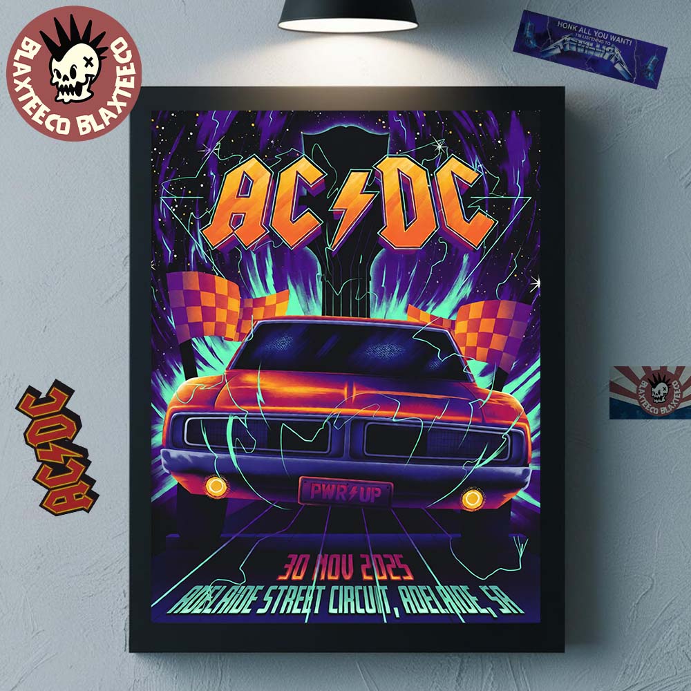 ACDC Adelaide PWR Up Tour Poster 2025 In South - Adult & Kids T-Shirts, Sweatshirts & Hoodies apparel design preview 1