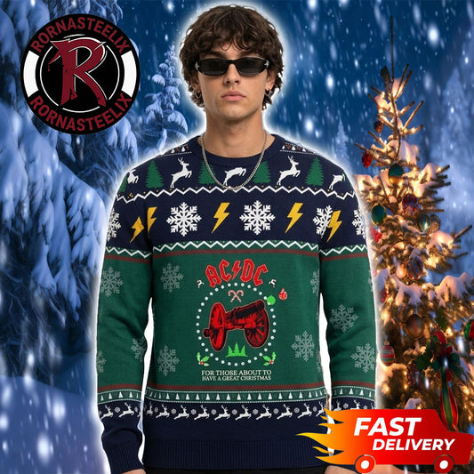 ACDC Hells Bells For Those About To Have A Great Christmas Ugly Christmas Sweater - Holiday Gift product image