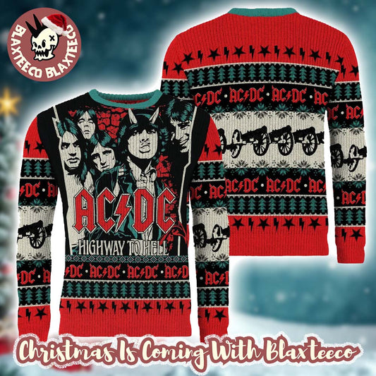 ACDC Highway To Hell Whole Lotta Cozy Holiday Ugly Christmas Sweater - Holiday Gift product image