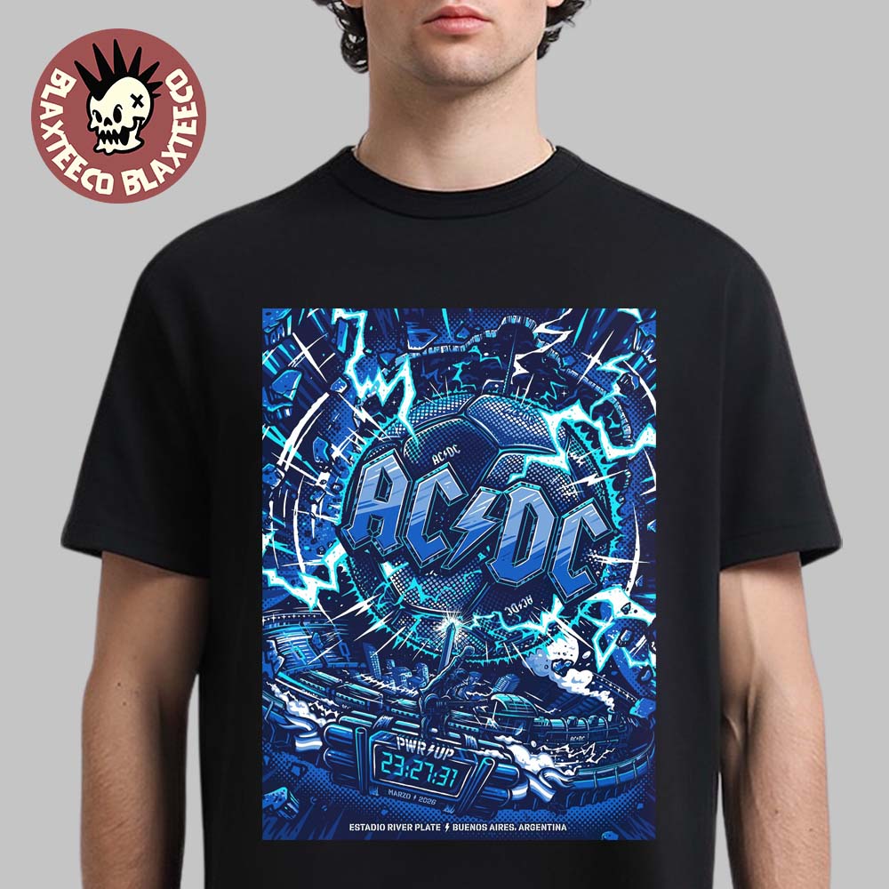 ACDC PWR Up Buenos Aires Argentina 2026 Venue Poster - Adult & Kids T-Shirts, Sweatshirts & Hoodies apparel design preview 1