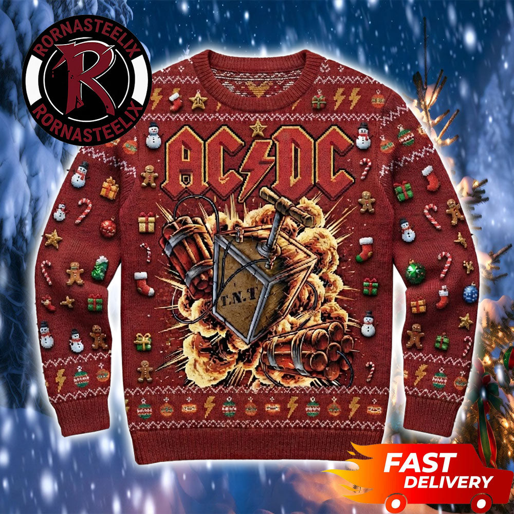 ACDC TNT Boom Boom Ho Ho Christmas ACDC Ugly Christmas Sweater - Holiday Gift product image