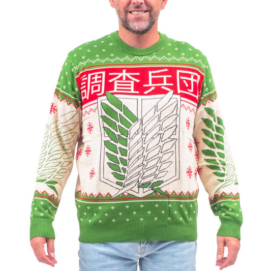 Attack on Titan 4 Kanji and Swords Ugly Christmas Sweater - Holiday Gift product image