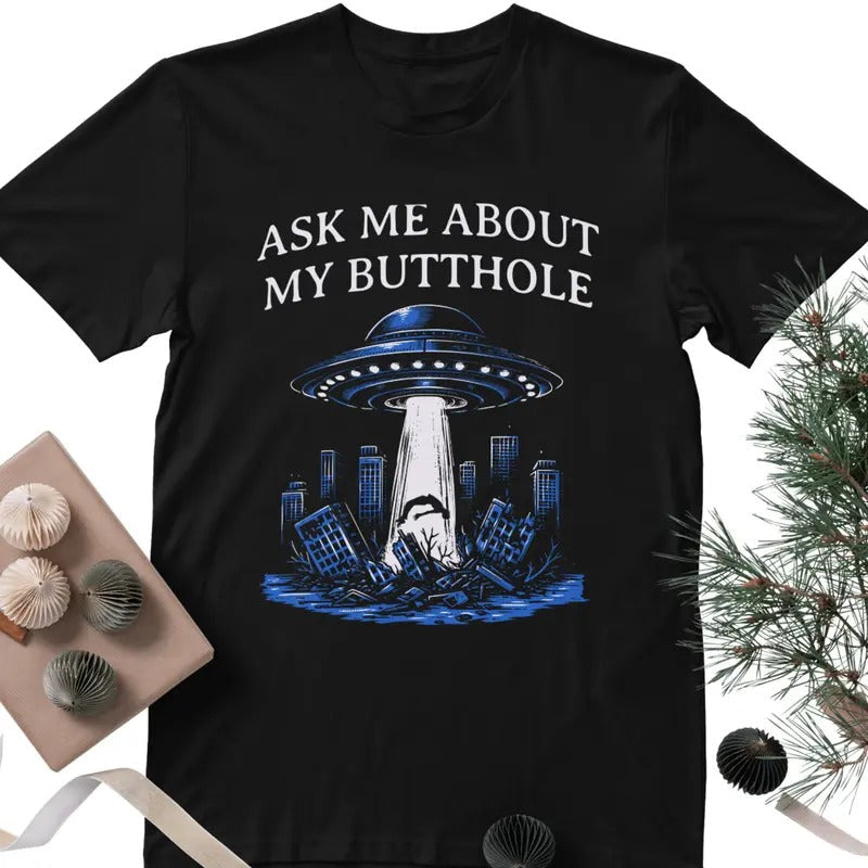 ASK ME ABOUT MY BUTT Cotton Casual Breathable - Adult & Kids T-Shirts, Sweatshirts & Hoodies apparel design preview 1