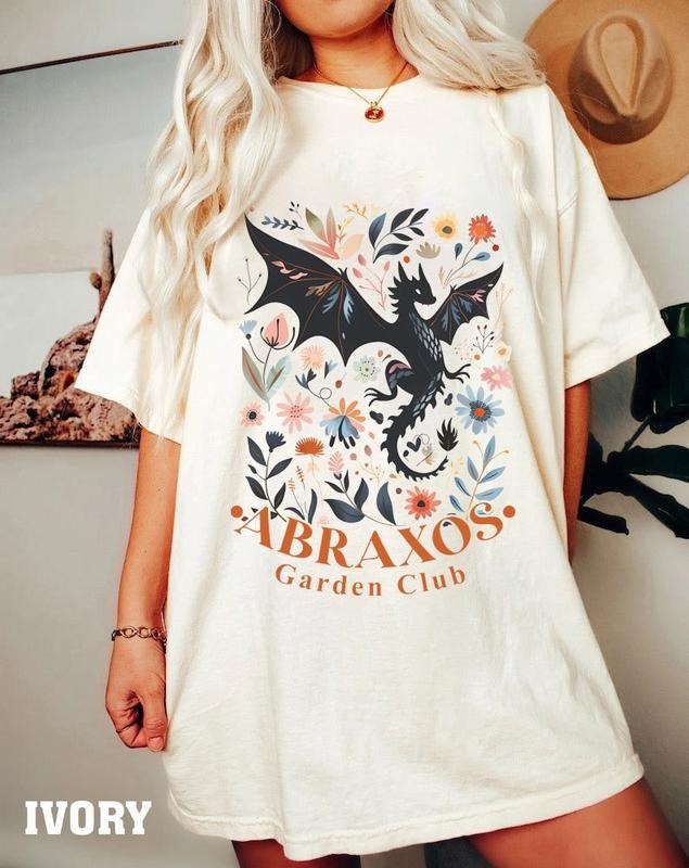 Abraxos Flower Comfort Colors Fantasy Dragon Bookish - Adult & Kids T-Shirts, Sweatshirts & Hoodies apparel design preview 1