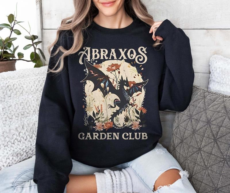 Abraxos Flower Garden Club Throne Glass Fantasy Book - Adult & Kids T-Shirts, Sweatshirts & Hoodies apparel design preview 1