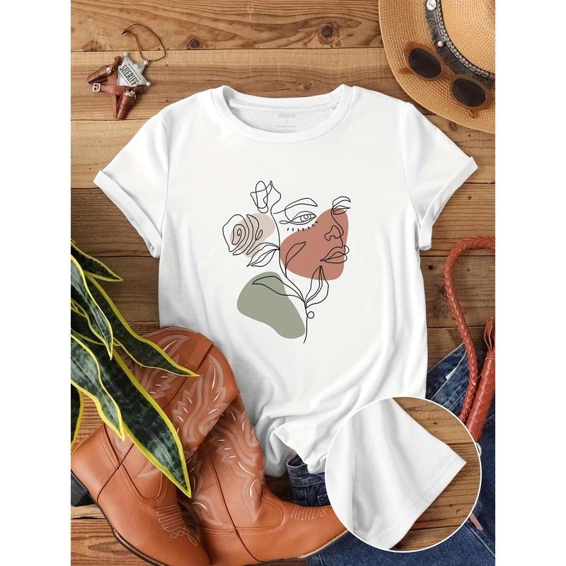 [Abstract Figure Print Crew Neck Casual Short Sleeve - Adult & Kids T-Shirts, Sweatshirts & Hoodies apparel design preview 1