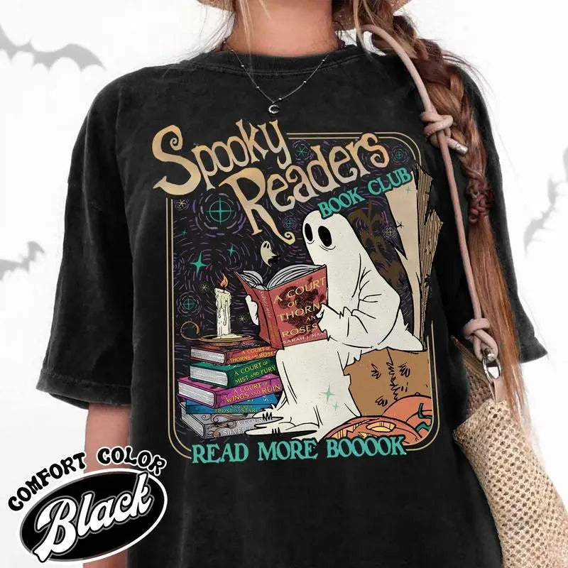 Acotar Ghost Bookish Halloween Spooky Book Lover - Adult & Kids T-Shirts, Sweatshirts & Hoodies apparel design preview 1