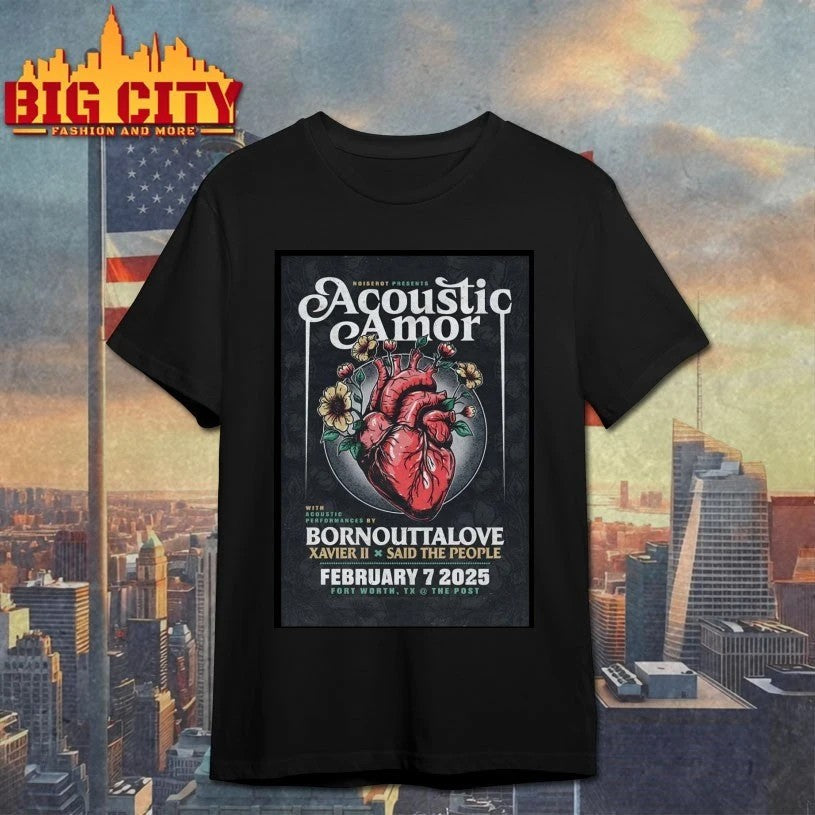 Acoustic Amor Fort Worth TX Feb 7 2026 Poster - Adult & Kids T-Shirts, Sweatshirts & Hoodies apparel design preview 1