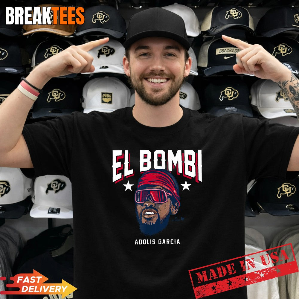 Adolis Garcia El Bombi Texas Baseball - Adult & Kids T-Shirts, Sweatshirts & Hoodies apparel design preview 1