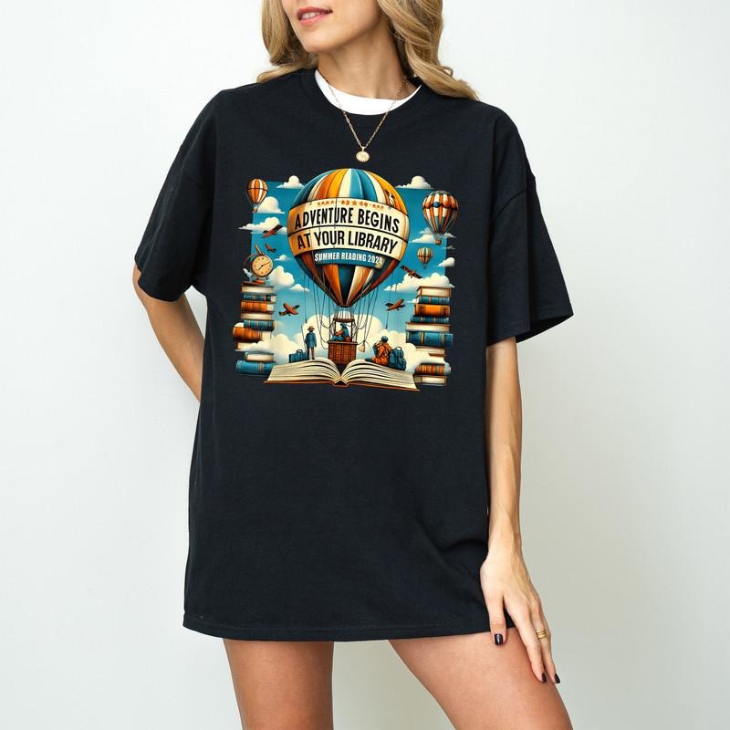 Adventure Begins Your Library Summer Reading Hot - Adult & Kids T-Shirts, Sweatshirts & Hoodies apparel design preview 1