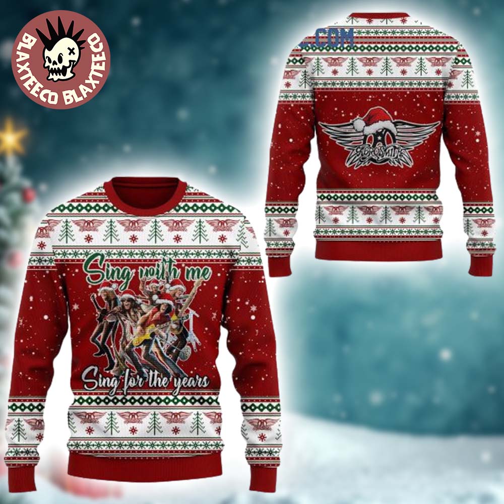 Aerosmith Sing With Me Sing For The Years Ugly Christmas Sweater - Holiday Gift product image