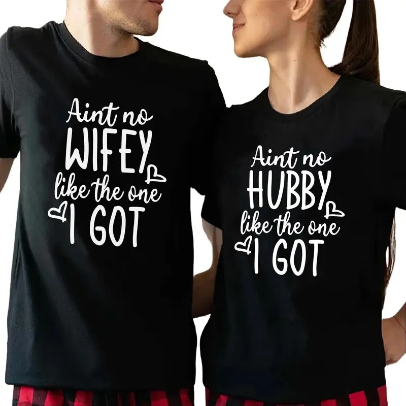 Aint No Wifey Hubby Like One Couple Matching Cotton - Adult & Kids T-Shirts, Sweatshirts & Hoodies apparel design preview 1