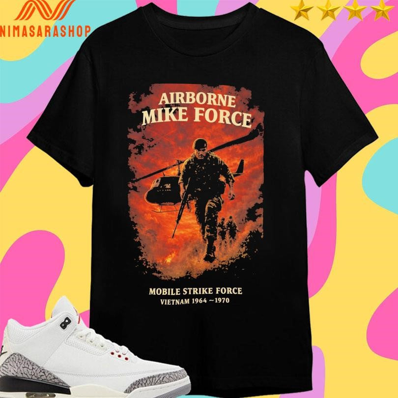 Airborne Mike Force Mobile Strike Vietnam 1964-1970 - Adult & Kids T-Shirts, Sweatshirts & Hoodies apparel design preview 1
