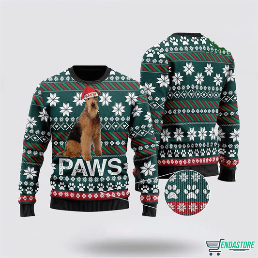 Airedale Terrier Santa Printed 3D Ugly Christmas Sweater - Holiday Gift product image