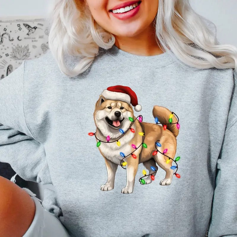 Akita Dog Mom Fall Lights New Puppy Mama - Adult & Kids T-Shirts, Sweatshirts & Hoodies apparel design preview 1