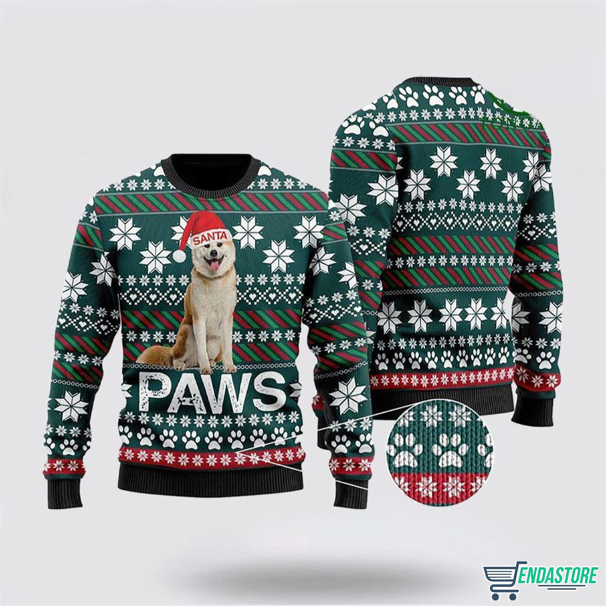 Akita Santa Printed 3D Ugly Christmas Sweater - Holiday Gift product image