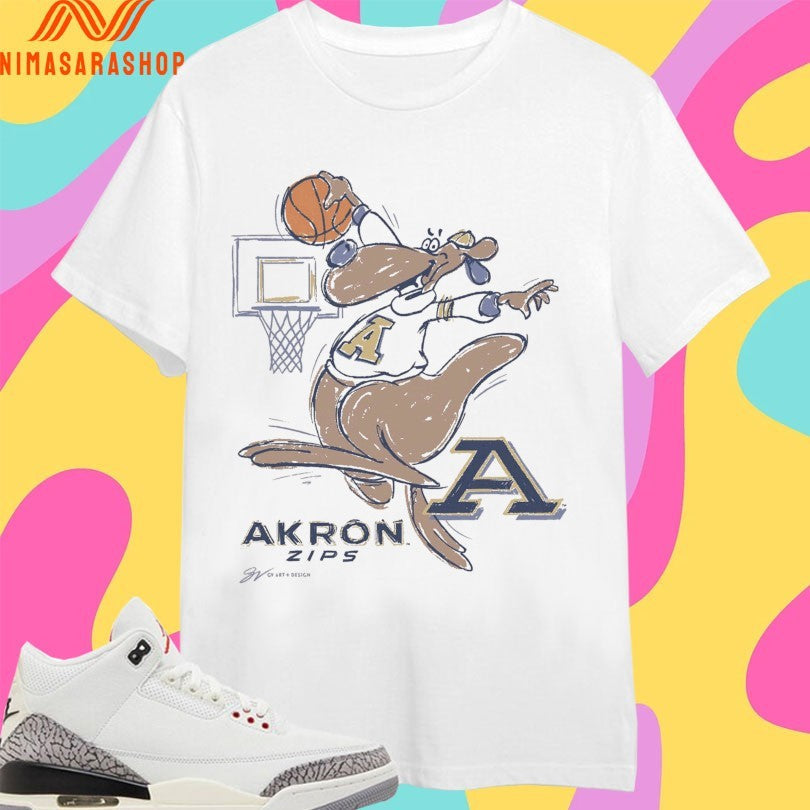 Akron Zip Basketball Cartoon - Adult & Kids T-Shirts, Sweatshirts & Hoodies apparel design preview 1