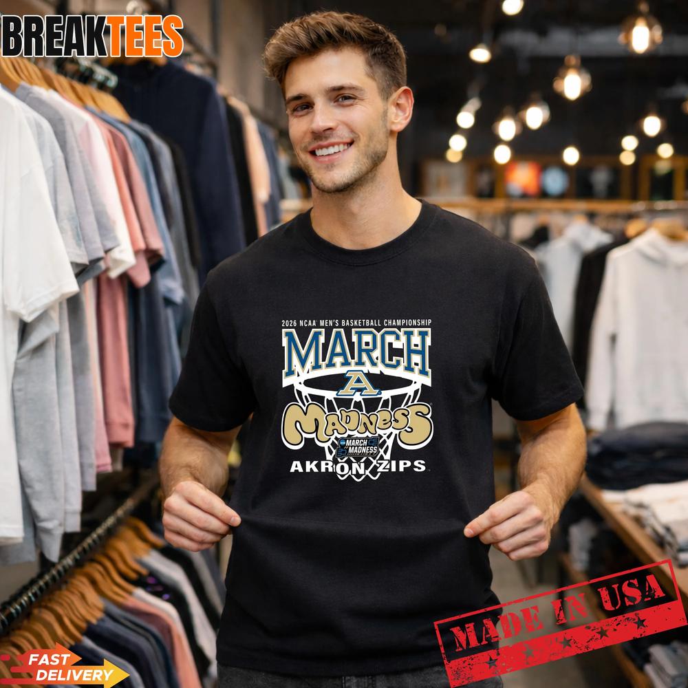 Akron Zips March Madness 2026 Men's Basketball Fan - Adult & Kids T-Shirts, Sweatshirts & Hoodies apparel design preview 1