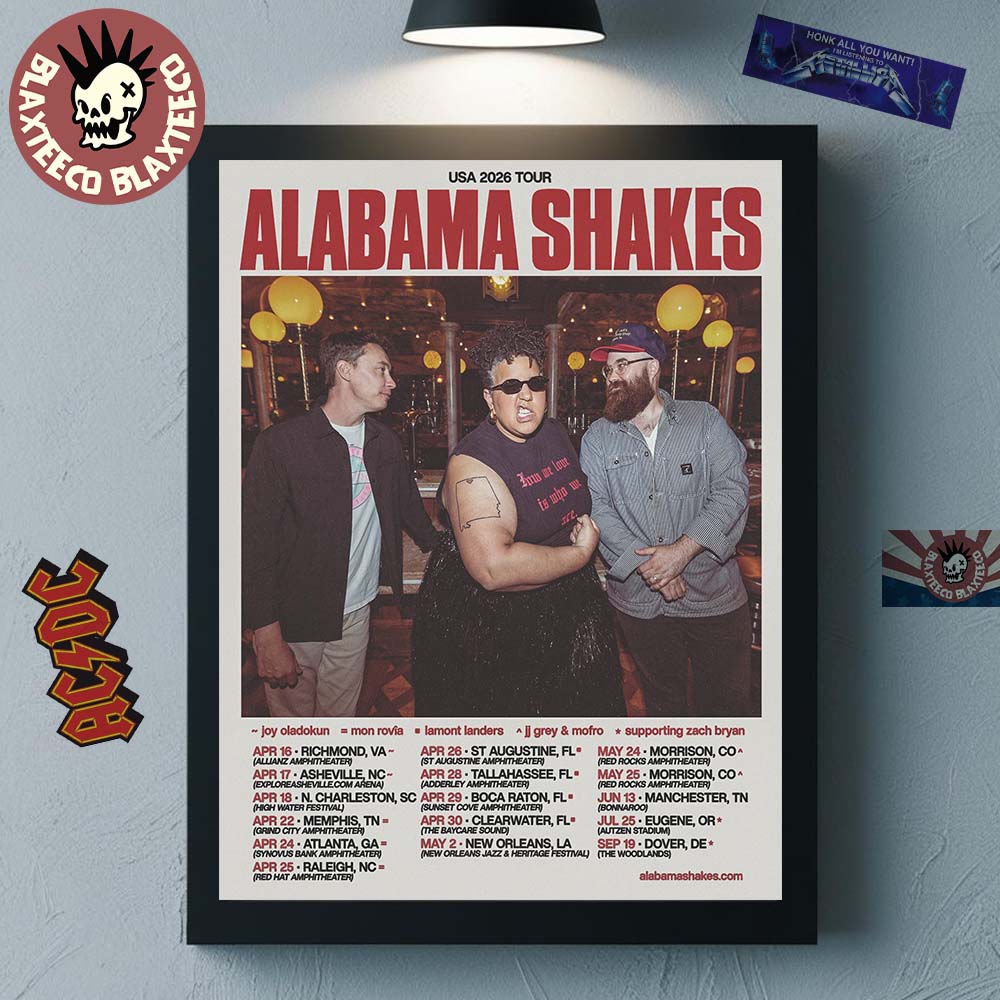 Alabama Shakes USA 2026 Spring Tour Schedule Dates - Adult & Kids T-Shirts, Sweatshirts & Hoodies apparel design preview 1