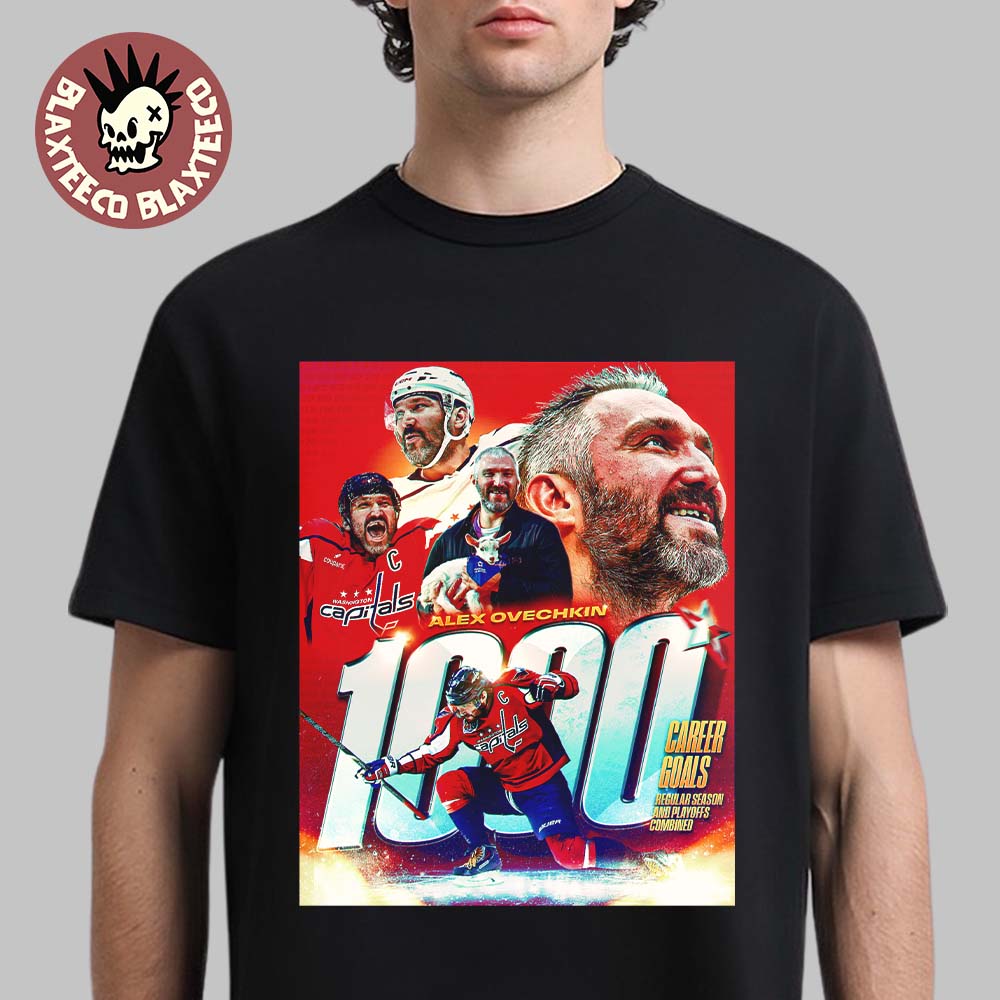 Alex Ovechkin Washington Capitals NHL 1000 Career - Adult & Kids T-Shirts, Sweatshirts & Hoodies apparel design preview 1
