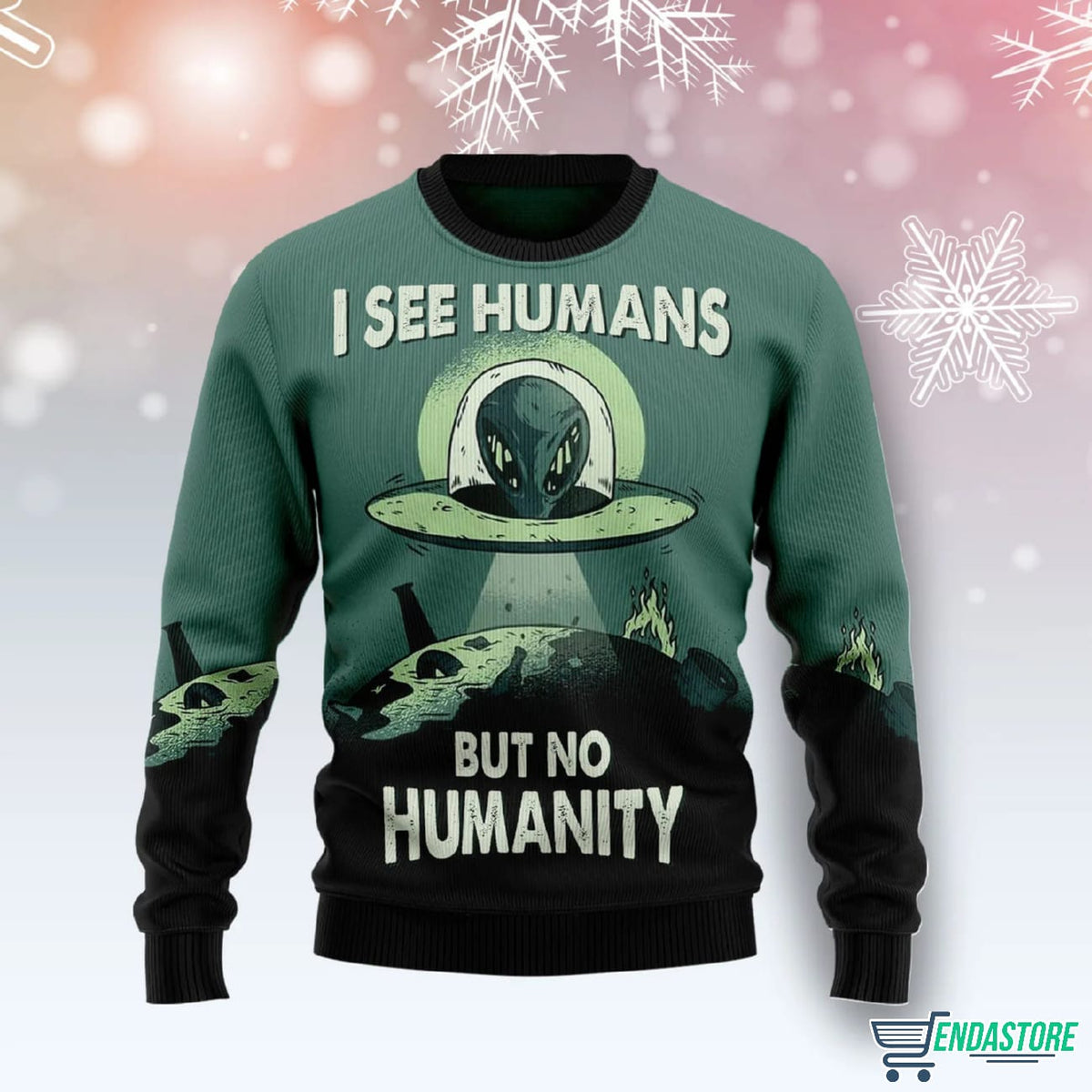 Alien No Humanity 3D Ugly Christmas Sweater - Holiday Gift product image