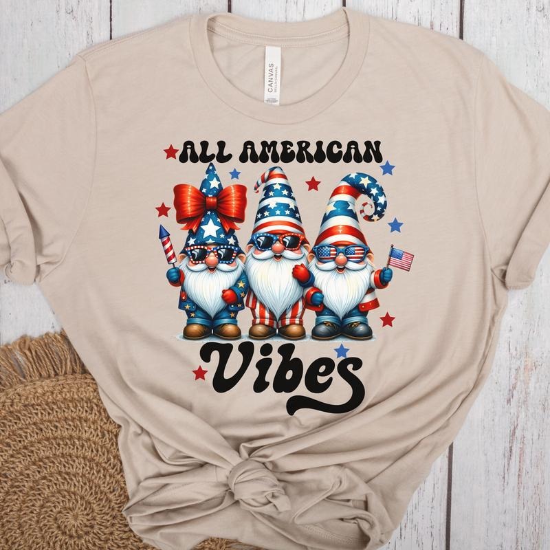 All American 4th July Gnomes Fourth Usa Patriotic - Adult & Kids T-Shirts, Sweatshirts & Hoodies apparel design preview 1