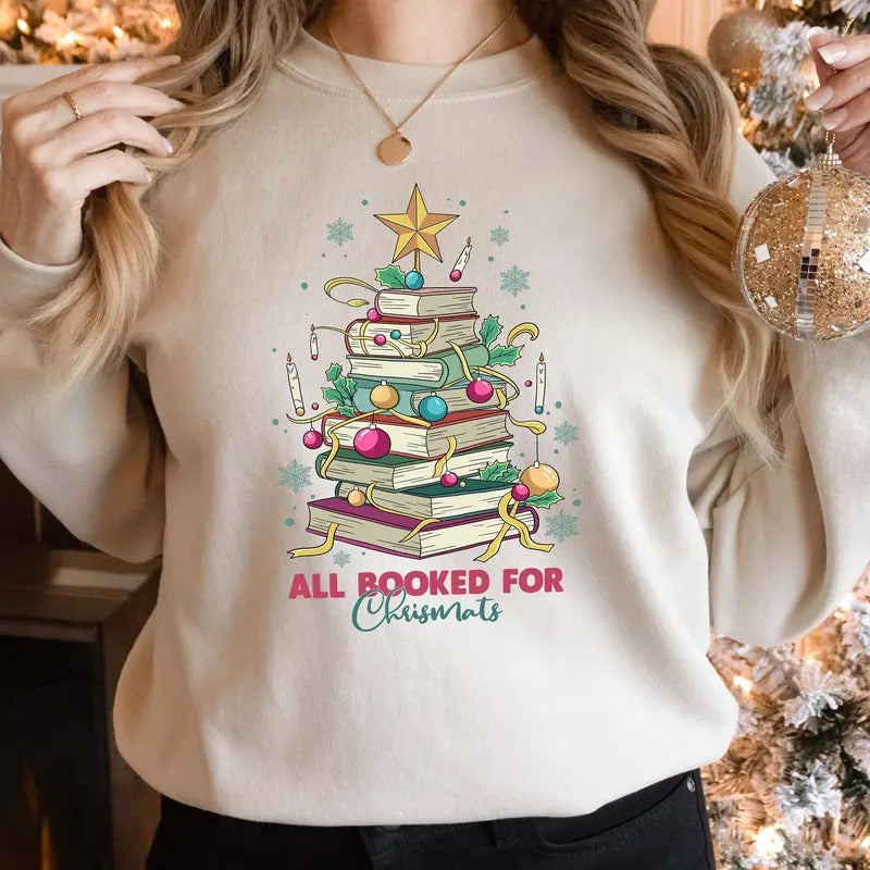 All Booked Bookworm Book Tree Lovers - Adult & Kids T-Shirts, Sweatshirts & Hoodies apparel design preview 1